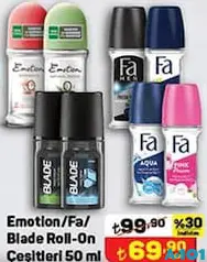 EMOTİON/FA/BLADE ROLL-ON DEODORANT ÇEŞİTLERİ 50 ML